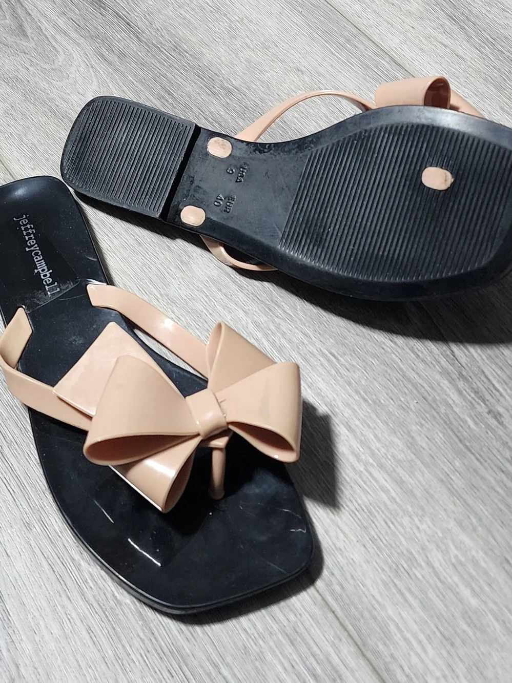 Jeffrey Campbell Sugary Jelly Blush Pink Thong Sandals Womens Size 9